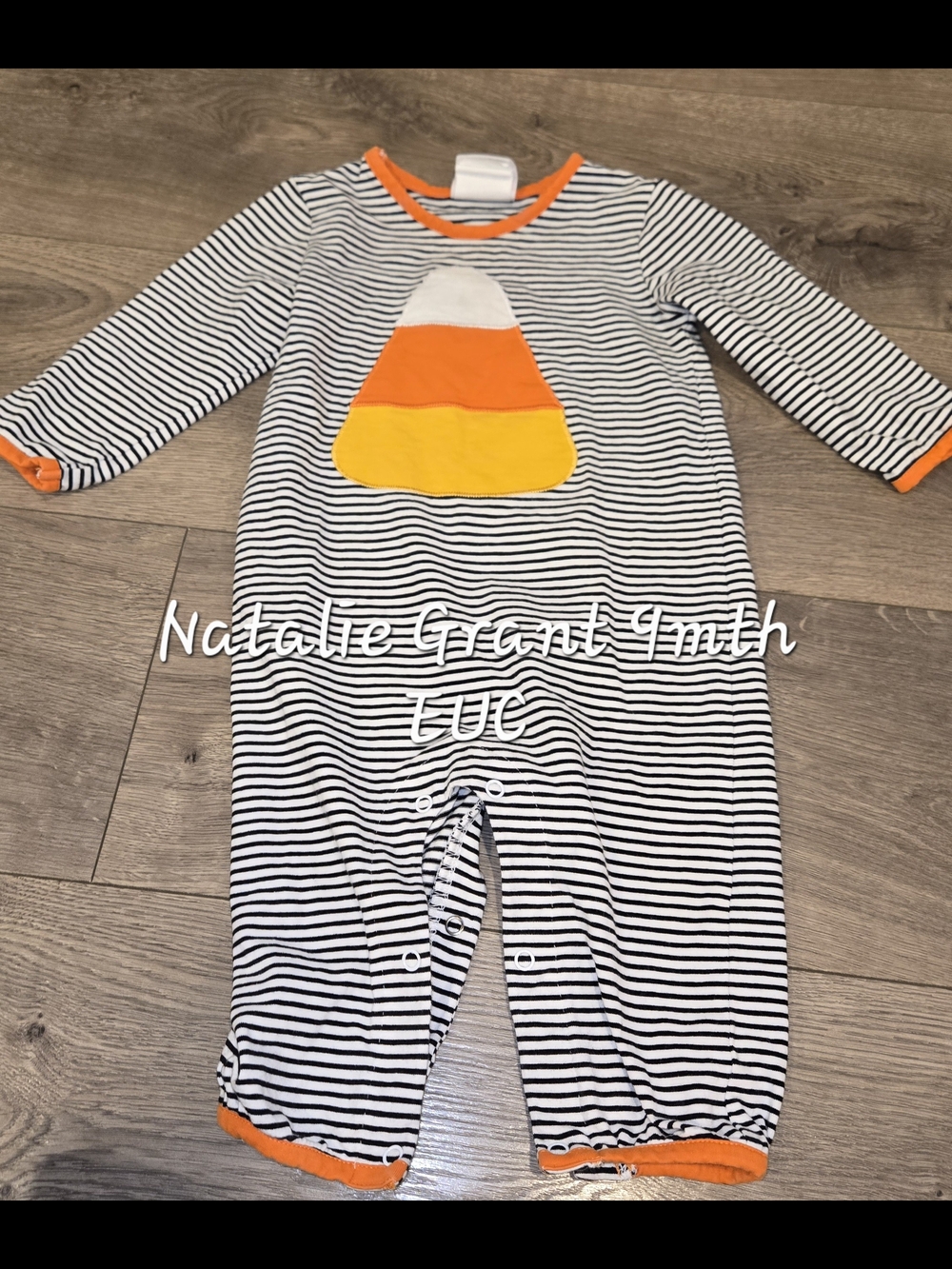 Infant One-Piece with Candy Corn Applique -
